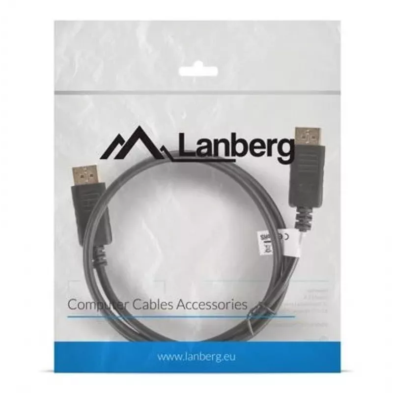 Lanberg cavo DisplayPort 19 Pin V1.2 4K, 1M | CA-DPDP-10CC-0010-BK | DisplayPort to DisplayPort