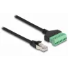 Cavo DeLOCK RJ45 Cat.6 connettore su adattatore per morsettiera 30 cm nero verde