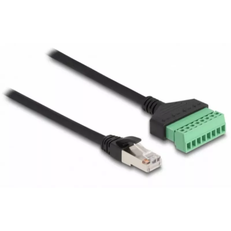 Cavo DeLOCK RJ45 Cat.6 connettore su adattatore per morsettiera 30 cm nero verde