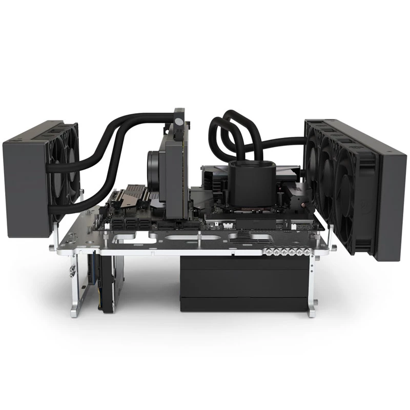 Tavolo a telaio aperto Streacom BC1 V2 argento — supporto ATX, piattaforma di test e montaggio