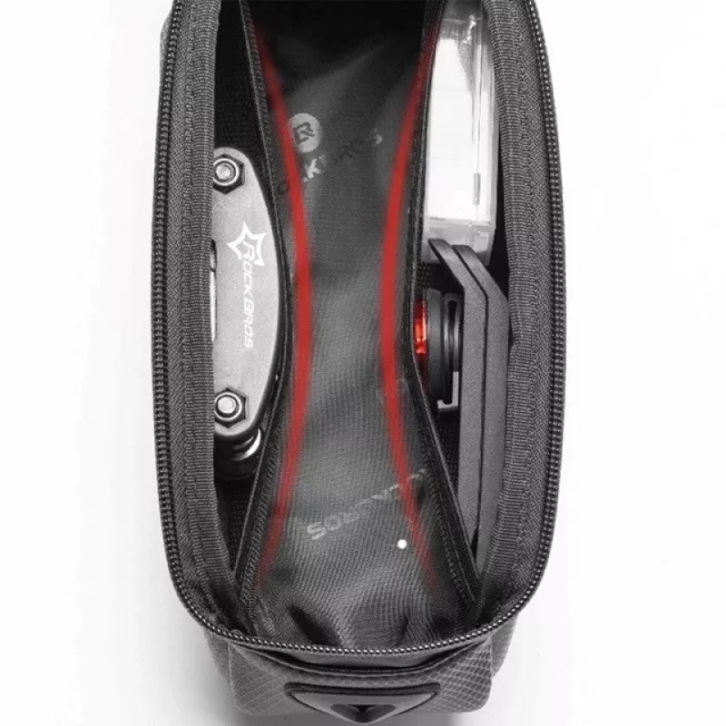 Rockbros B68-1 Borsa da telaio per bici porta cellulare 1,7 l nera