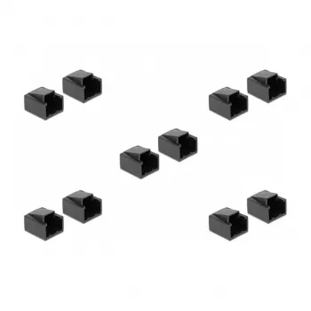 DeLOCK 86470 Copripolvere per spina RJ45, nero, 10 pz