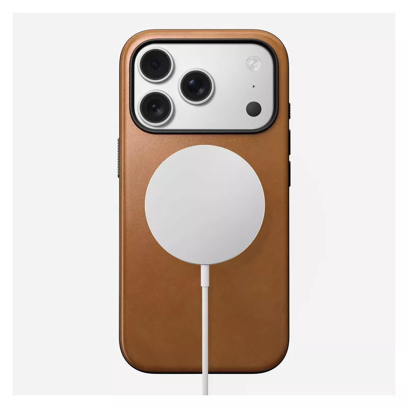 Custodia per cellulare Nomad Modern Leather Case per iPhone 17 Pro, 16 cm (6,3 pollici), tan, pelle e PC/TPU