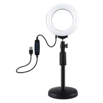 Lampada LED ad anello Puluz con treppiede regolabile PU391
