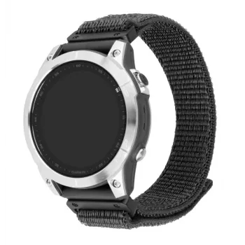 Cinturino sportivo in nylon FIXED QuickFit 22 mm per Garmin, grigio scuro, polso 160–210 mm