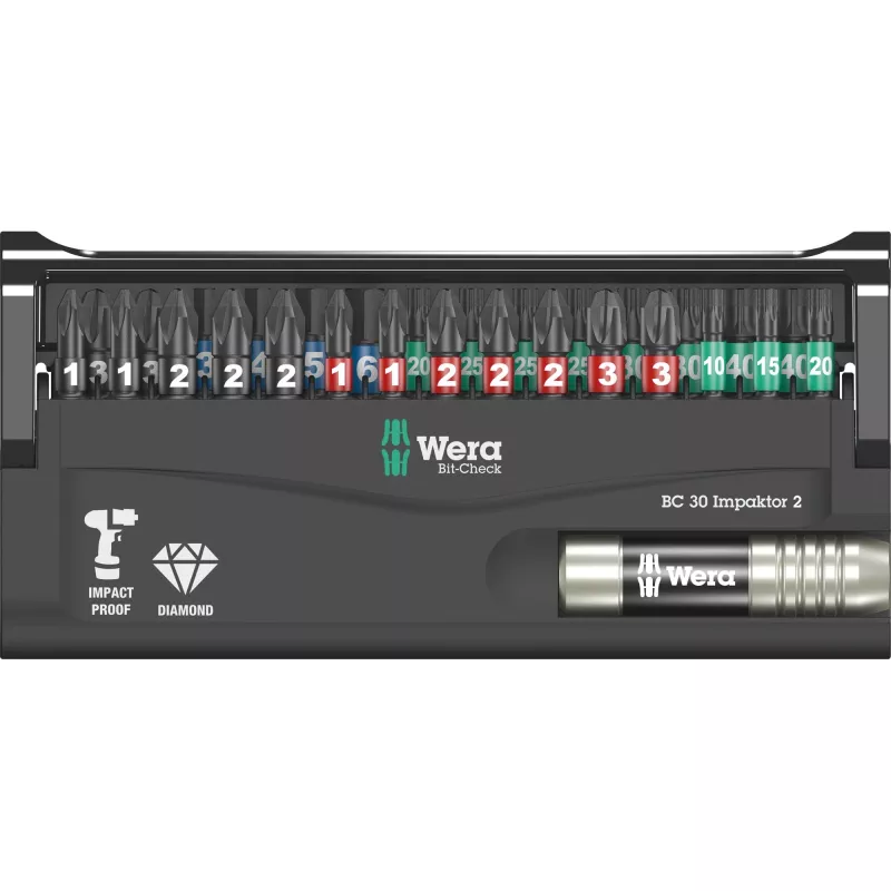 Wera 05057697001 Bit-Check 30 Impaktor 2 set di punte