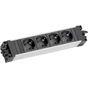 Bachmann STEP ALU 906.18802 ciabatta multipresa, 4 prese CEE 7/3, GST18i3