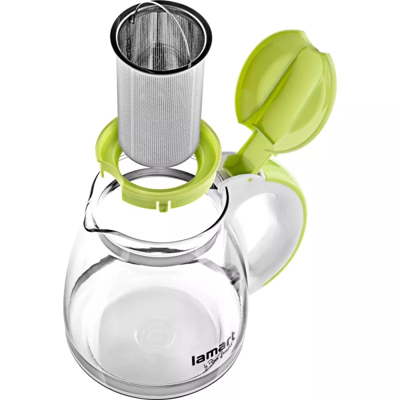 Caraffa in vetro Lamart LT7028 verde trasparente 13 cm diametro 155 mm altezza