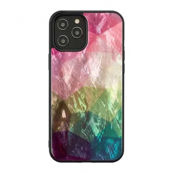 Custodia iKins per Apple iPhone 12 / 12 Pro — design fiori d'acqua, nero