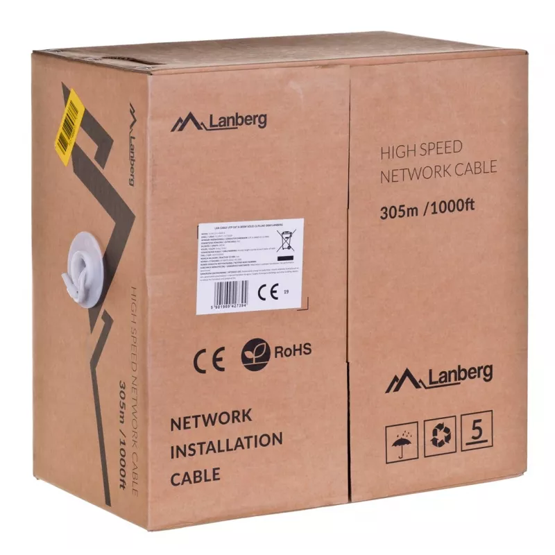 Cavo di rete Lanberg LCU6-12CU-0305-S 305 m Cat6 U/UTP (UTP) grigio