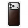 Custodia per smartphone Nomad Rugged Leather Case per iPhone 17 Pro, 6,3 pollici (16 cm), marrone, pelle/TPU/alluminio