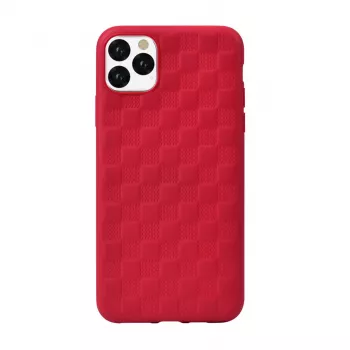 Custodia morbida Devia Woven2 per iPhone 11 Pro Max – superficie in tessuto fantasia rossa