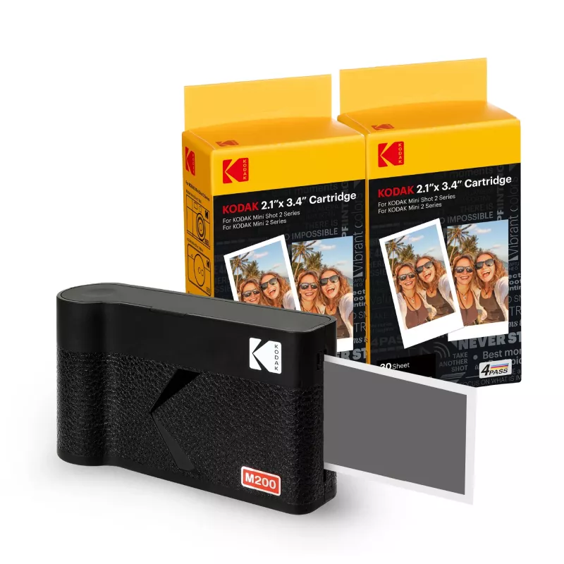 Fotocamera istantanea Kodak Mini 2 Era nero — fotocamera istantanea compatta, stampa a colori
