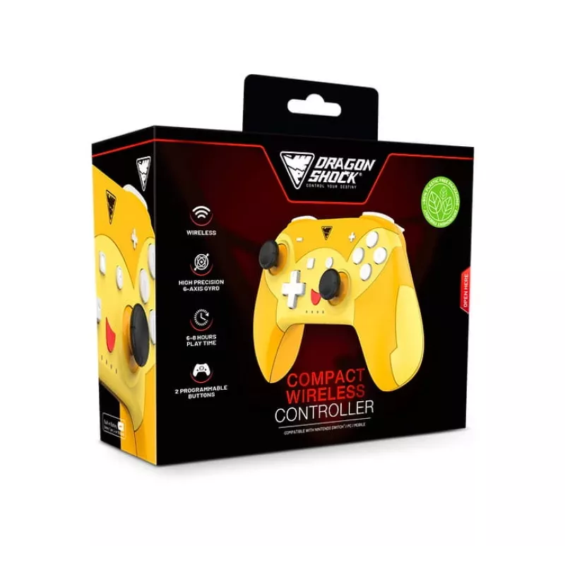 DragonShock PopTop Compact, gamepad, Nintendo Switch, pulsante Indietro, D-Pad, pulsante Home, tasto Reset, wireless, Bluetooth, USB Type-C