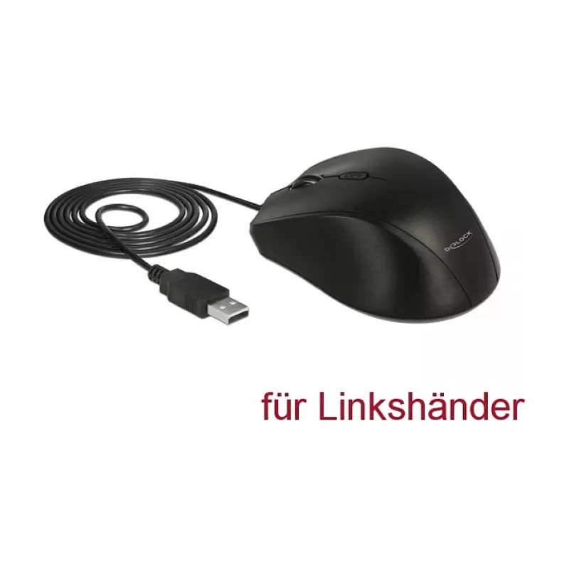 Mouse DeLOCK 12548 Office per mancini USB Type-A ottico 2400 DPI