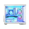 Case PC MODECOM Volcano Panorama Midi Tower bianco — micro ATX, vetro temperato, ARGB, USB-C, supporta GPU 400 mm