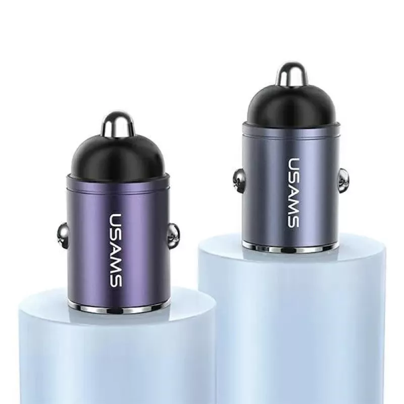 Caricabatterie da auto usams C38 30W — 1x USB-A + 1x USB-C ricarica rapida