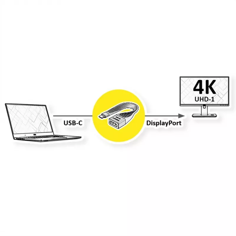 ROTRONIC-SECOMP Roline - cavo adattatore - USB-C (M) su DisplayPort (F)