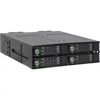 ICY DOCK - ToughArmor MB720MK-B V3 - 4x PCIe 4.0 M.2 NVMe a 4x OCuLink in 1x vano 5,25 telaio mobile in metallo nero con blocco a chiave (compatibile Tri-Mode)