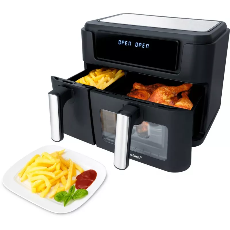Friggitrice ad aria duale HF 9500 DUO (nero, 2.400 Watt, 2 cestelli 6 L + 3,5 L)