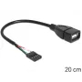 Cavo Delock connettore femmina a pin USB > connettore femmina USB 2.0 Type-A 20 cm (83291)