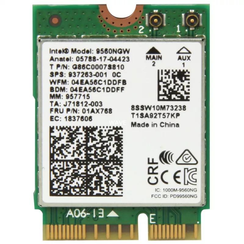 Intel Wireless-AC 9560 - Adattatore di rete - M.2 2230 - 802.11b, 802.11a, 802.11g, 802.11n, 802.11ac, Bluetooth 5.0