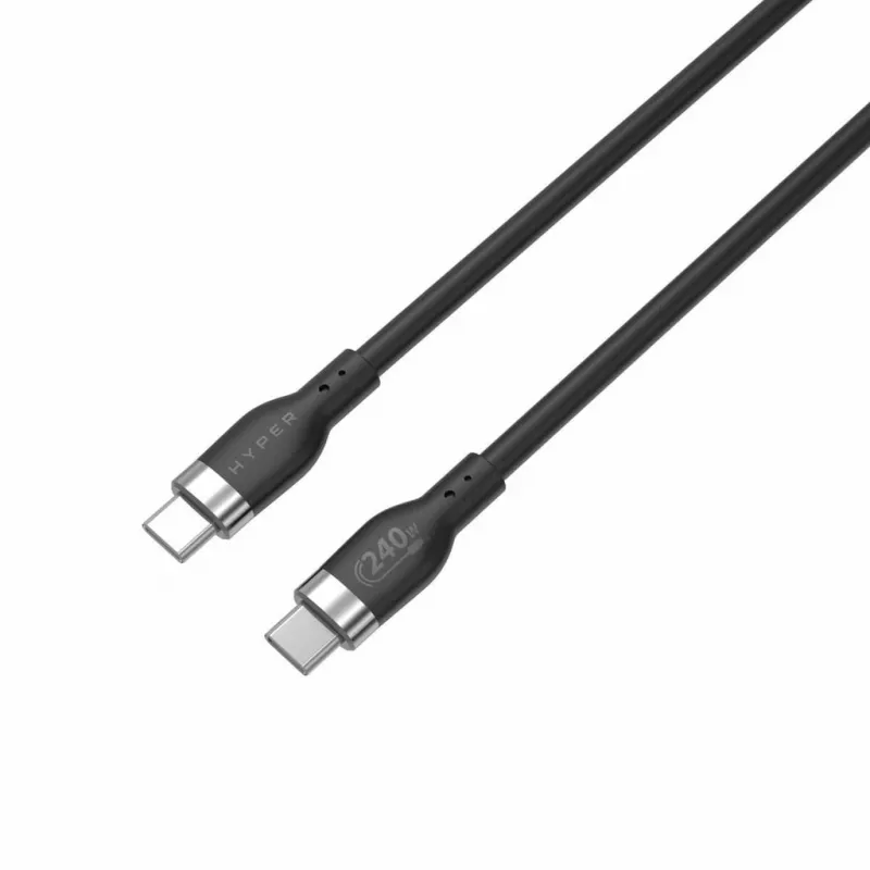HYPER HyperJuice Cavo USB-C a USB-C in silicone 240W (1,8m/2m) - nero