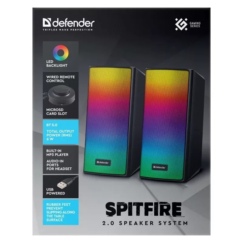 Altoparlanti per PC SPITFIRE 2.0 6W LED USB