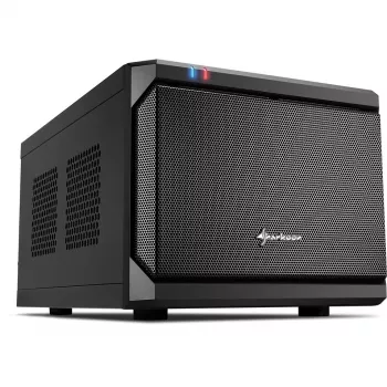 Sharkoon QB One nero - Midi/Minitower ITX, Mini-ITX 3,5 - Alimentatore PC/server dissipatore - USB, USB 2.0, USB 3.0