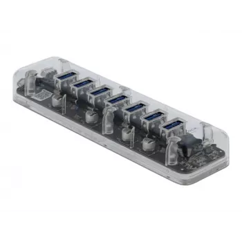 Hub USB DeLOCK 64088 trasparente USB 3.2 Gen 1 Micro-B