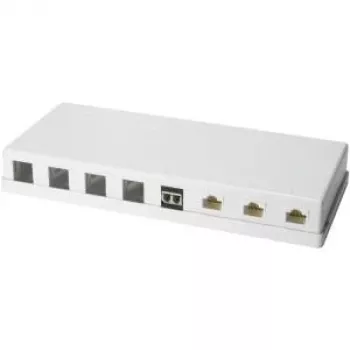 LOGILINK - Custodia a parete Keystone 8 porte UTP, bianco, non attrezzata (NK4035)