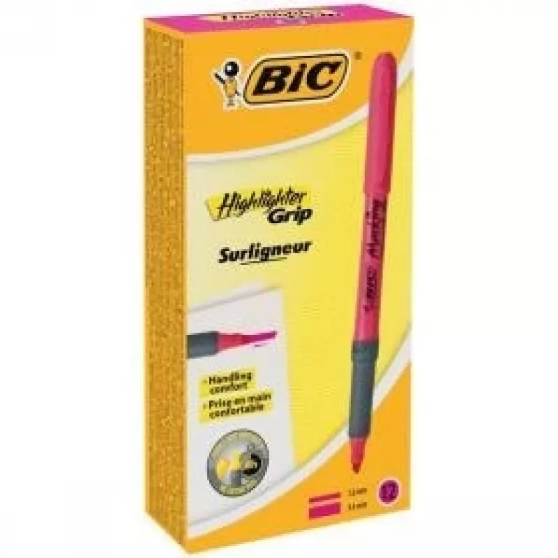 BIC evidenziatore FLEX rosa, scatola 12 pezzi 494879