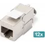 DIGITUS modulo keystone CAT 6A schermato, senza attrezzi, RJ-45, piatto, argento — confezione da 12