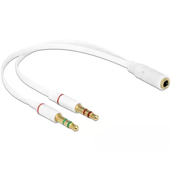 Cavo audio DeLOCK 65585 0,2 m 2 x connettore maschio 3,5 mm a connettore femmina 3,5 mm bianco