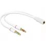 Cavo audio DeLOCK 65585 0,2 m 2 x connettore maschio 3,5 mm a connettore femmina 3,5 mm bianco