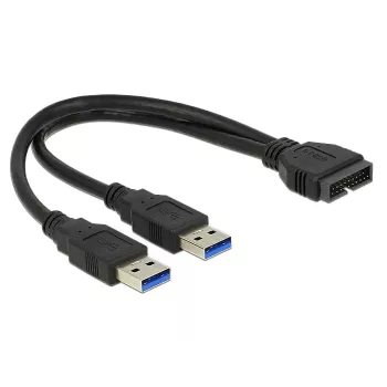 Cavo USB DeLOCK 0,25m USB3.0/2xUSB3.0 83910