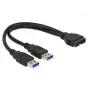 Cavo USB DeLOCK 0,25m USB3.0/2xUSB3.0 83910