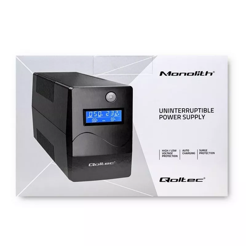 Qoltec Monolith UPS (gruppo di continuità) doppia conversione (Online) 0,45 kVA 240 W 2 prese