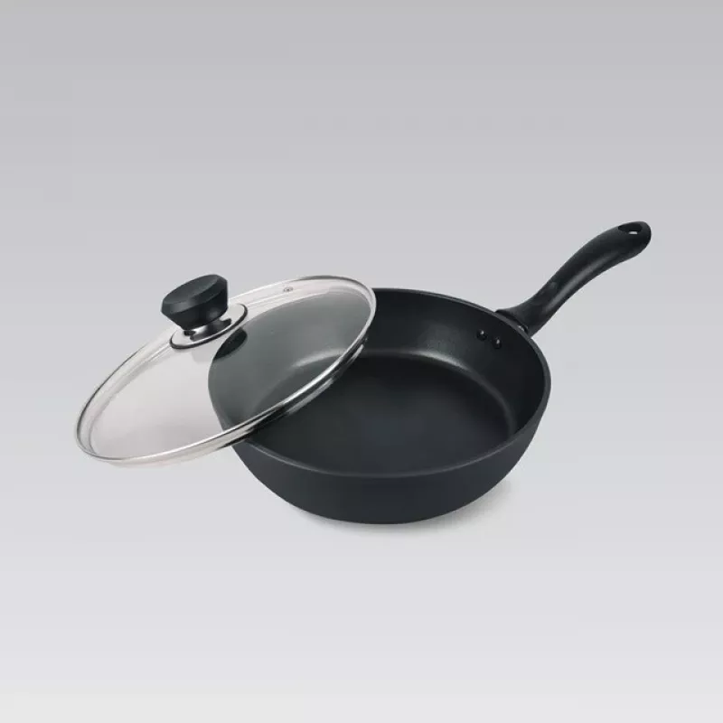 Padella Maestro MR-1205-28 con coperchio, 28 cm, nero