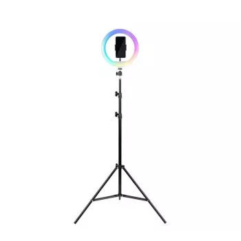 Havit ST7026 treppiede con anello luminoso RGB nero 3 gambe altezza max 2,1 m