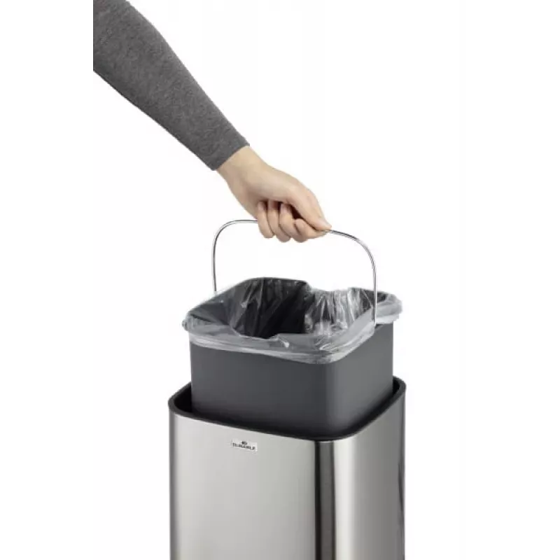 Durable TOUCH 12L rettangolare acciaio inox argento nero