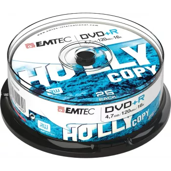 Disco ottico DVD+R EMTEC ECOVPR472516CB 4,7 GB 16×, spindel 25 pezzi
