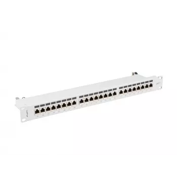 Patch panel 1U LANBERG PPS7-1024-S – 24 porte, Cat7, F/UTP, metallo, 1U (445×102×44,5 mm)