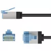 Goobay cavo patch CAT 6A ultra flessibile sottile U/FTP nero – connettore extra corto (74317)