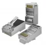 Connettore modulare RJ45 QOLTEC 54556 CAT6 FTP, argento, 18×22×11 mm, confezione da 100