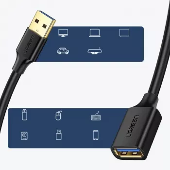 Ugreen adattatore prolunga USB 3.0 (femmina) a USB 3.0 (maschio) 2 m (nero)