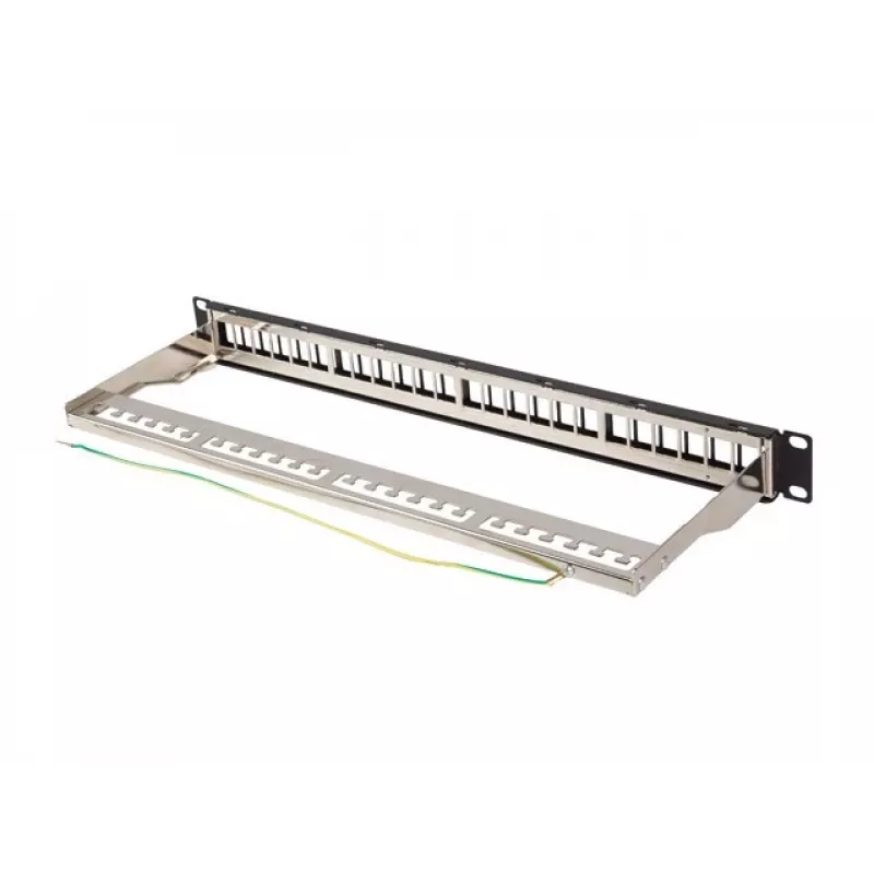 Patch panel vuoto 24 porte 1U 19 pollici FTP per moduli keystone nero