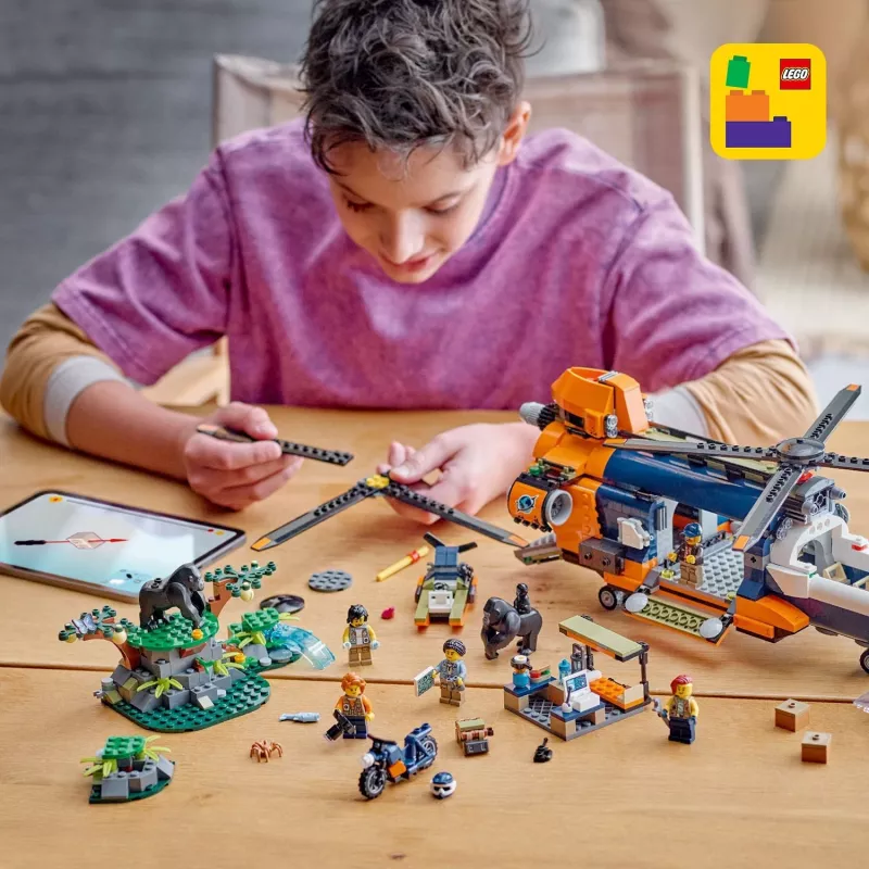 LEGO City 60437 elicottero Jungle Explorer al campo base