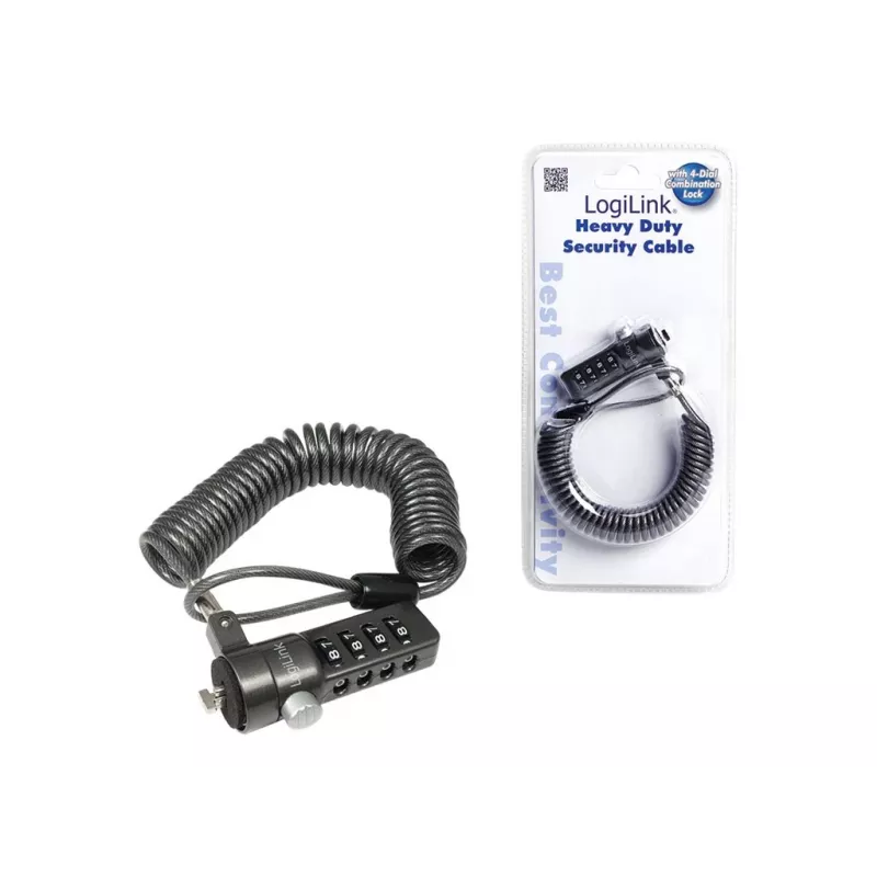 LogiLink NBS004 Cavo di sicurezza nero 1,8 m
