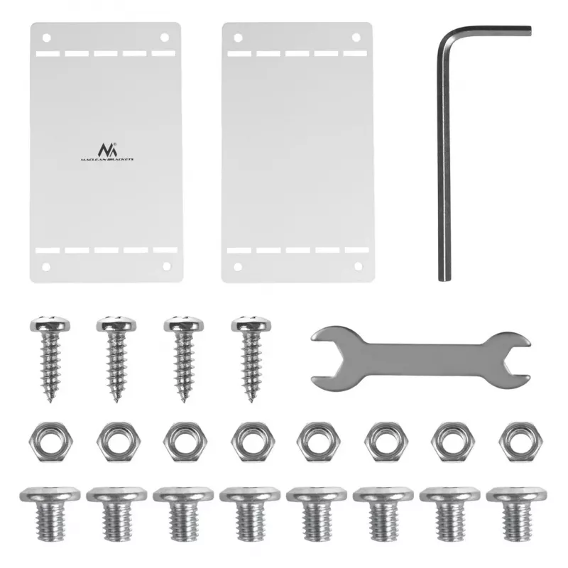 Maclean organizer cavi compatto sotto la scrivania, carico max 5 kg, bianco, MC-107 W